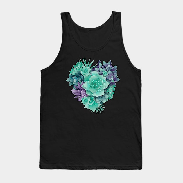 Succulent Love I // heart Tank Top by SelmaCardoso